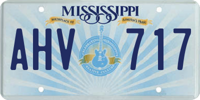 MS license plate AHV717