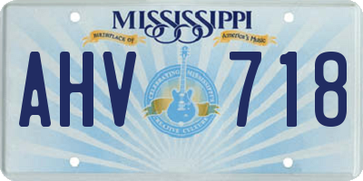 MS license plate AHV718