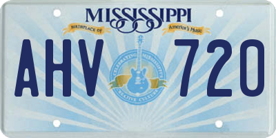MS license plate AHV720