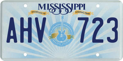 MS license plate AHV723