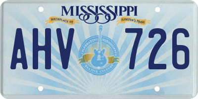 MS license plate AHV726