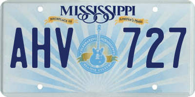 MS license plate AHV727