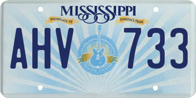 MS license plate AHV733