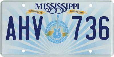 MS license plate AHV736