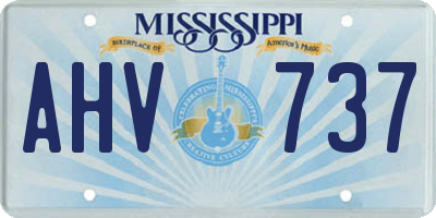 MS license plate AHV737