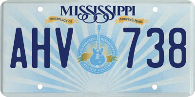 MS license plate AHV738