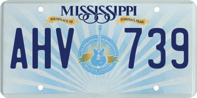 MS license plate AHV739