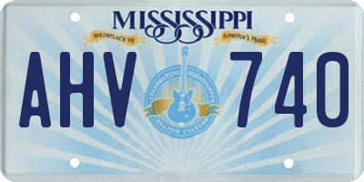 MS license plate AHV740