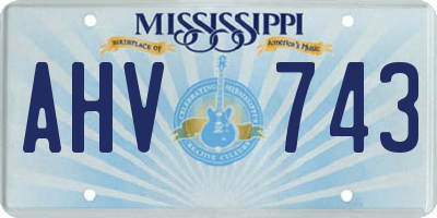 MS license plate AHV743