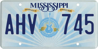 MS license plate AHV745