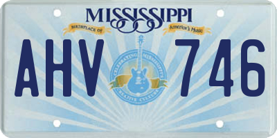 MS license plate AHV746