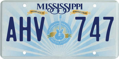 MS license plate AHV747