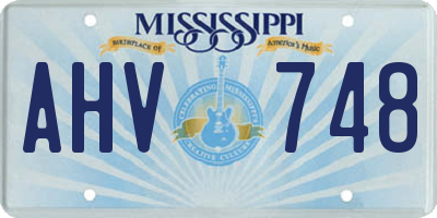 MS license plate AHV748