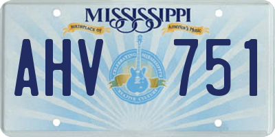 MS license plate AHV751