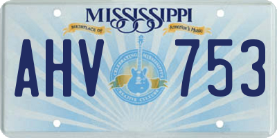 MS license plate AHV753