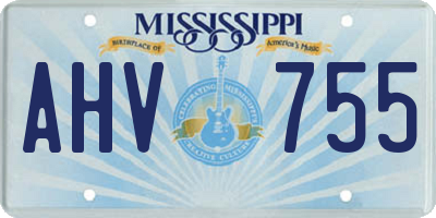 MS license plate AHV755