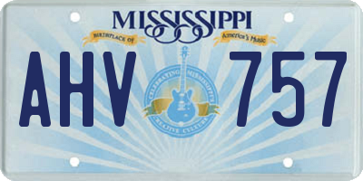 MS license plate AHV757