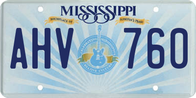 MS license plate AHV760