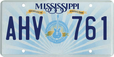 MS license plate AHV761
