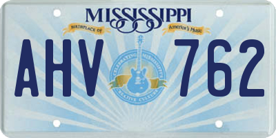 MS license plate AHV762