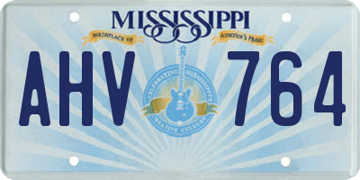 MS license plate AHV764