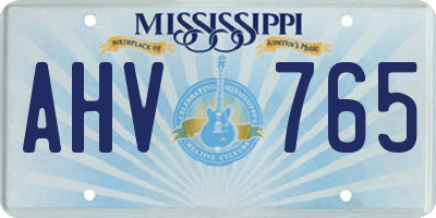 MS license plate AHV765