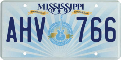 MS license plate AHV766