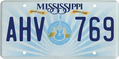 MS license plate AHV769