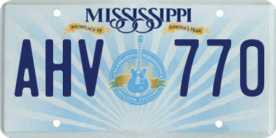 MS license plate AHV770