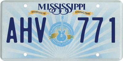 MS license plate AHV771