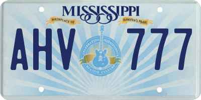 MS license plate AHV777
