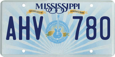 MS license plate AHV780