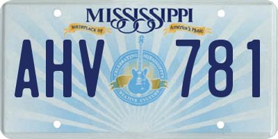 MS license plate AHV781