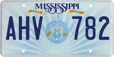 MS license plate AHV782