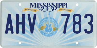 MS license plate AHV783