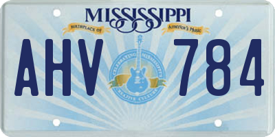 MS license plate AHV784