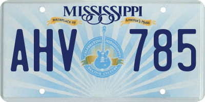 MS license plate AHV785