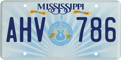 MS license plate AHV786
