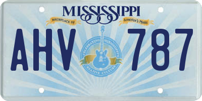 MS license plate AHV787
