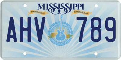 MS license plate AHV789