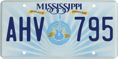 MS license plate AHV795