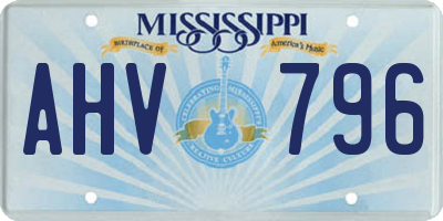 MS license plate AHV796