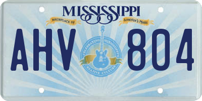 MS license plate AHV804
