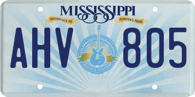 MS license plate AHV805