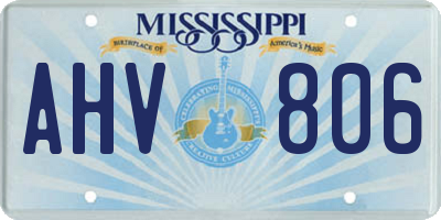 MS license plate AHV806