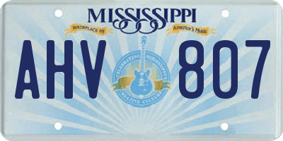 MS license plate AHV807