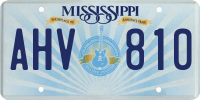 MS license plate AHV810