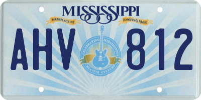 MS license plate AHV812