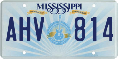 MS license plate AHV814