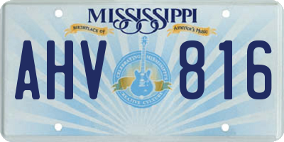 MS license plate AHV816